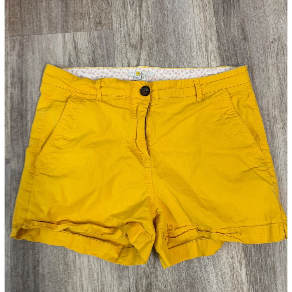 Boden Yellow Cotton Blend Chino Shorts Women‎ US 10